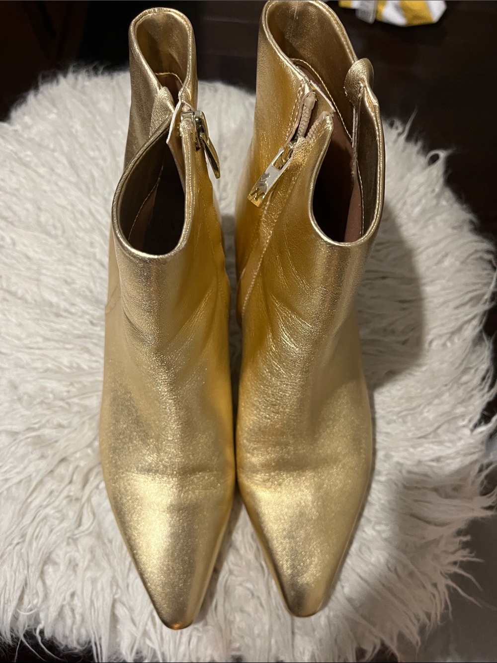 Naturalizer Deesha Metallic Gold Women's Ankle Boots size 8.5